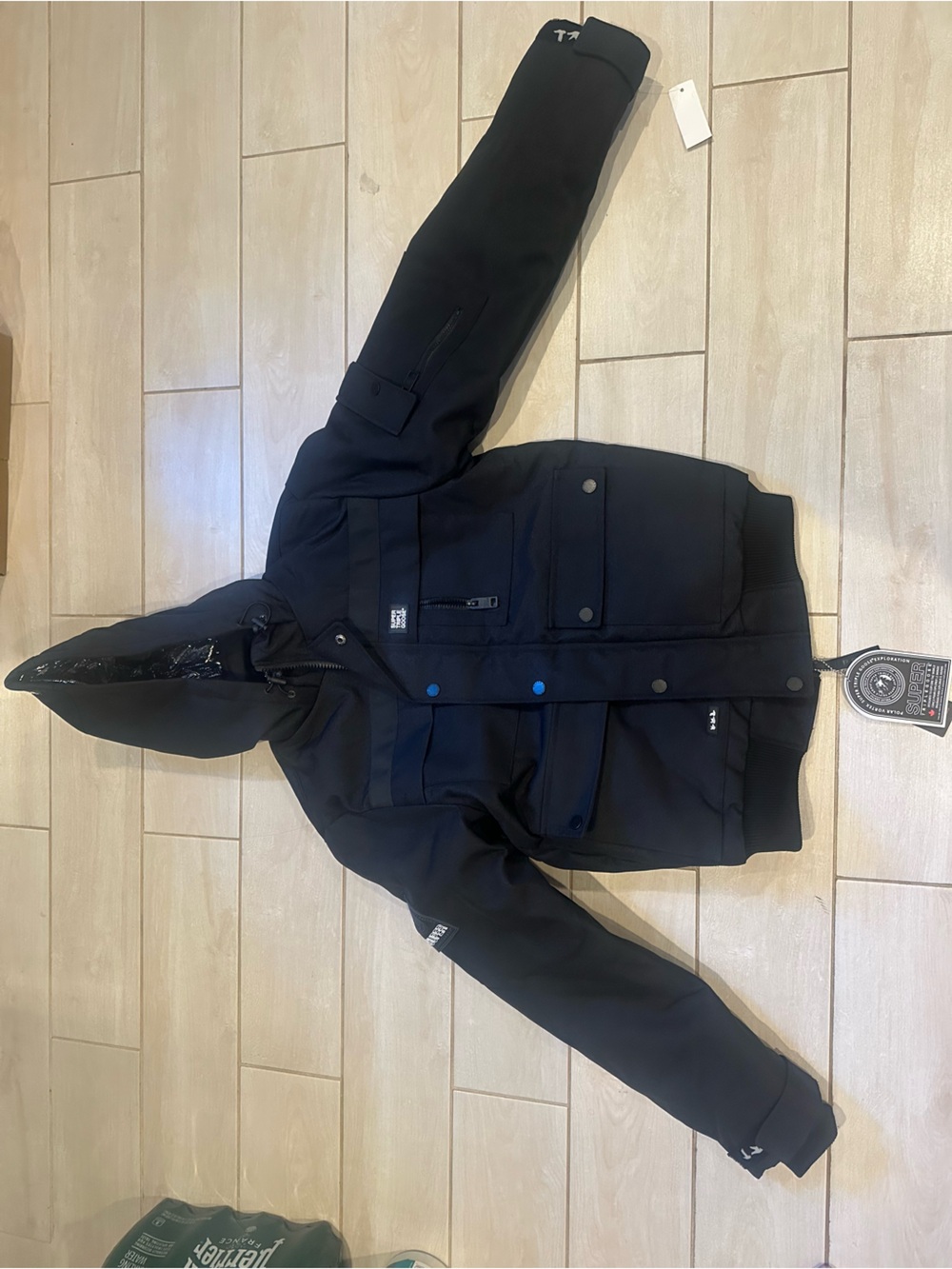 Black Men's Hooded Jacket - Super triple goose